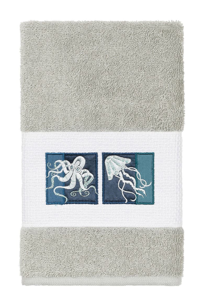 Linum Home Textiles Ava Embellished Hand Towel - Light Gray | Nordstromrack