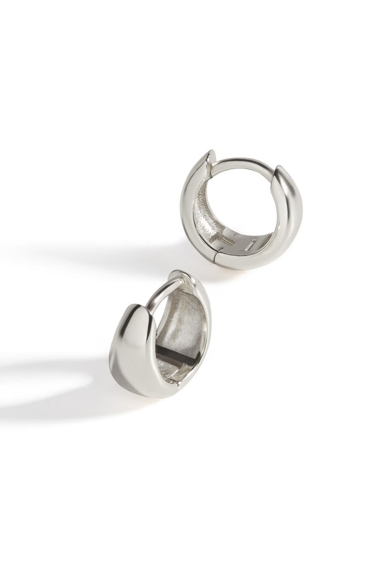 Mint & Lily Teardrop Huggie Hoop Earrings, Alternate, color, 925 Sterling Silver