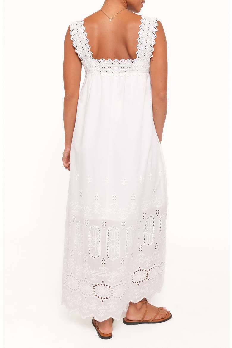 Winora Eyelet Cotton Midi Dress, Alternate, color, WHITE BRODERIE