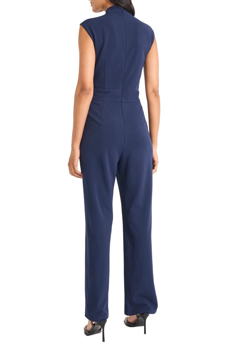 Maggy London Notch Collar Sleeveless Jumpsuit, Alternate, color, Navy Blazer