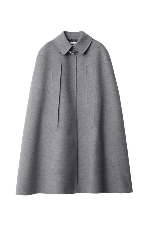 Shop Burberry Wool Cashmere Cape In Iron Grey