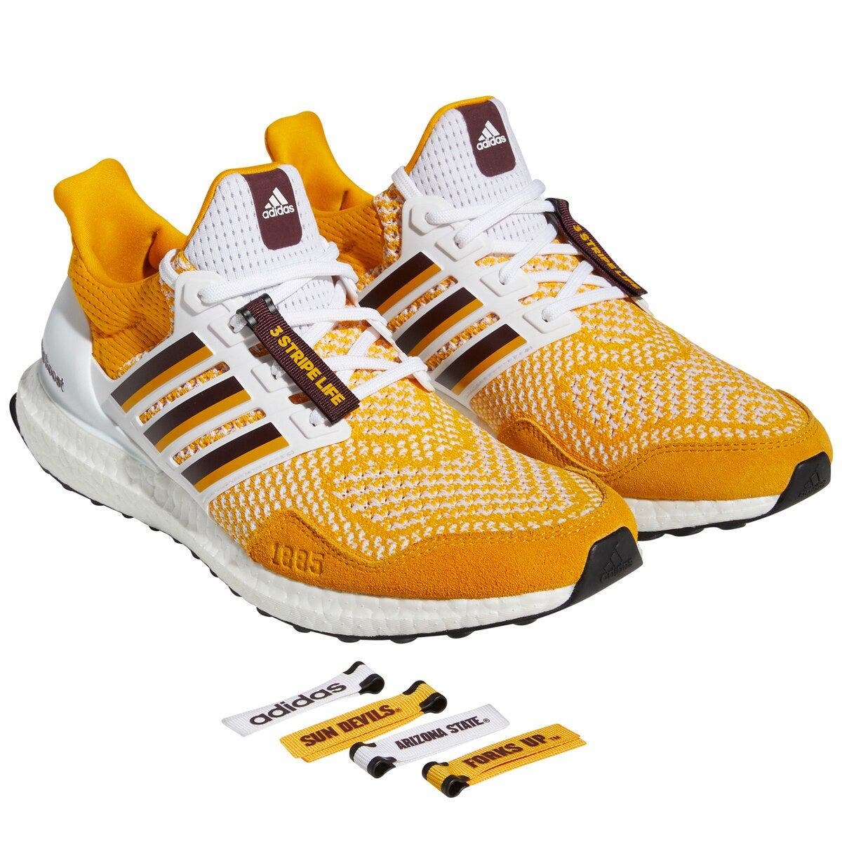 adidas Gold/White Arizona State Sun Devils Ultraboost 1.0 Running Shoe, Alternate, color, 