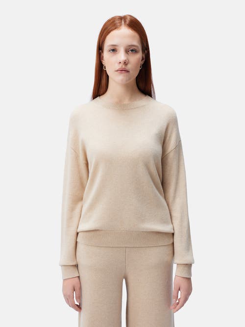 Gobi Mongolian Cashmere Organic Color Cashmere Asymmetrical Sweater In Beige