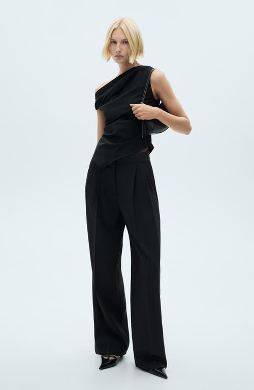 Shop Mango Straight Leg Suit Pants In Black