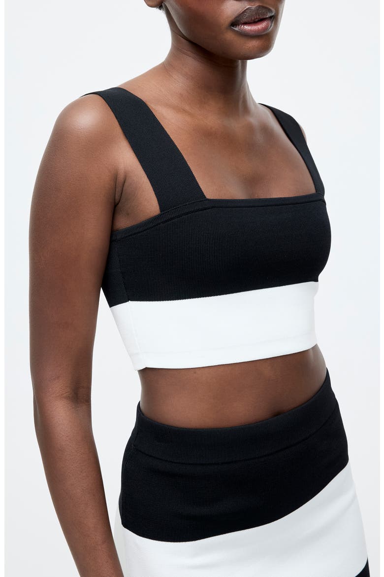 Crop Knit Tank, Alternate, color, BLACK SUMMER WHITE