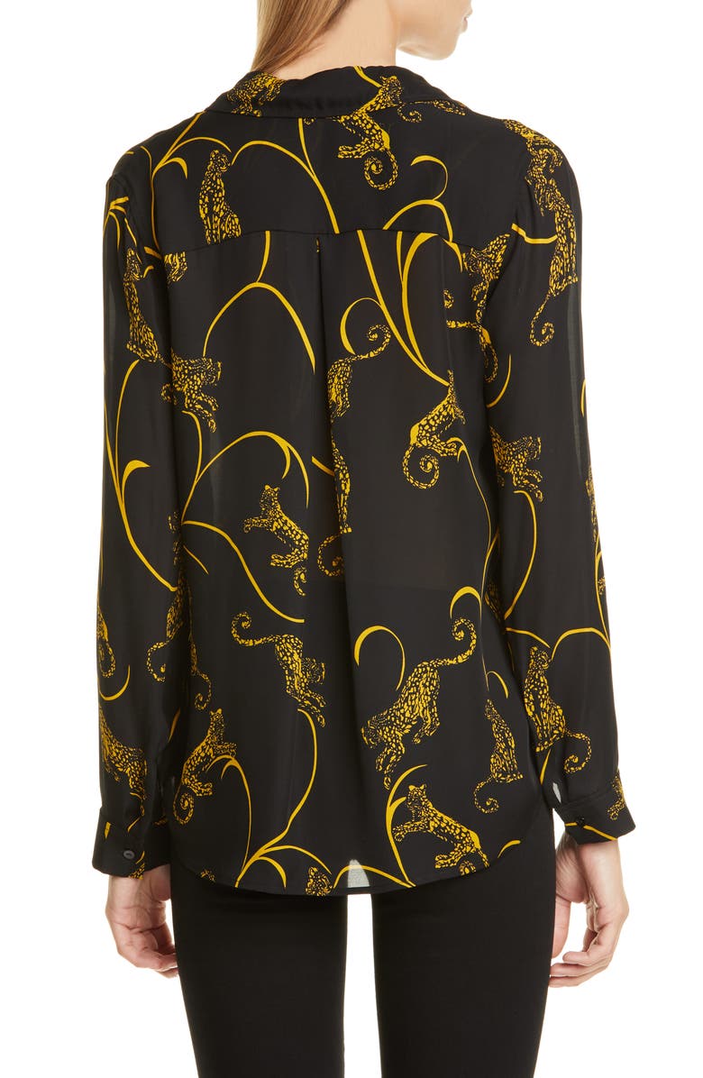 L'AGENCE Nina Silk Blouse, Alternate, color, 