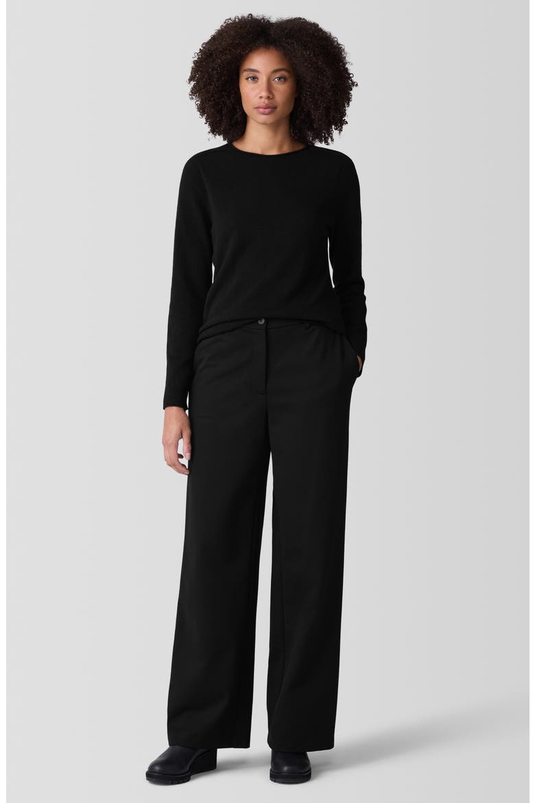 Washable Flex Ponte Wide Leg Pants, Alternate, color, BLACK