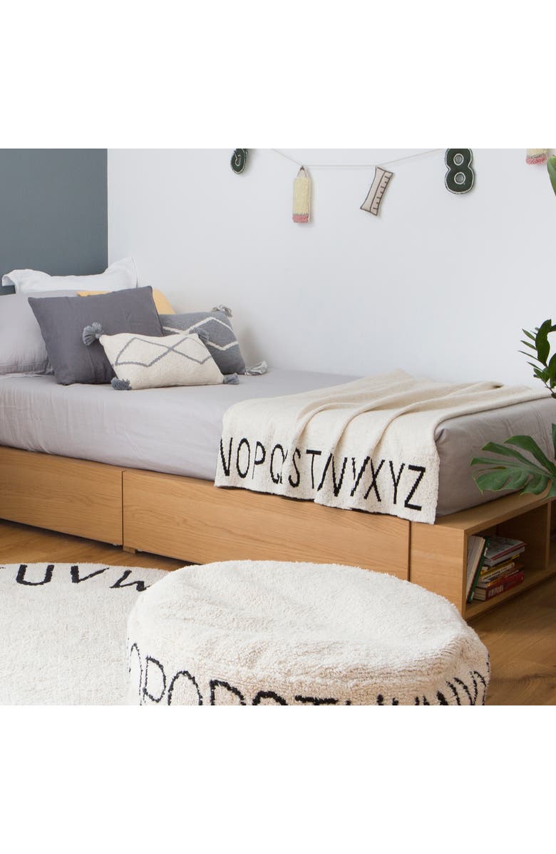 Lorena Canals Baby blanket ABC Natural-Black, Alternate, color, Natural - Black