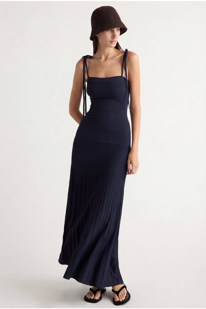 Chan Ottoman-Knit Dress, Alternate, color, Navy