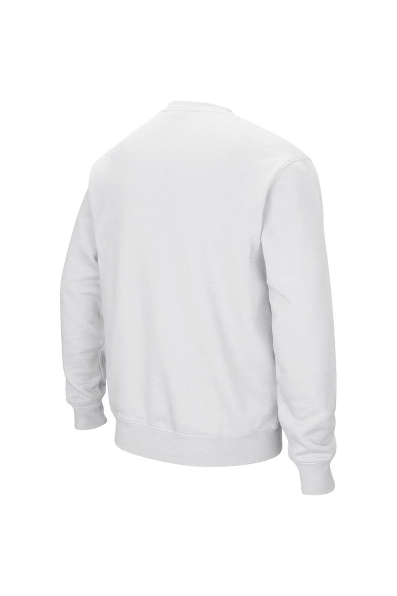 Men's Colosseum White Michigan Wolverines Arch & Logo Crew Neck Sweatshirt, Alternate, color, White
