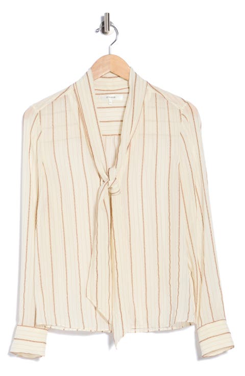 Striped Silk Tie Shirt
