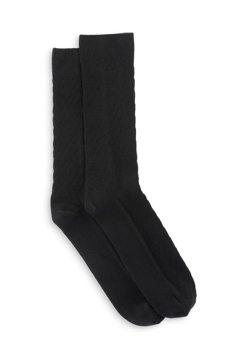 Harbor Bay by DXL Big & Tall Continuous Comfort 2-pk Casual Socks, Main, color, Black