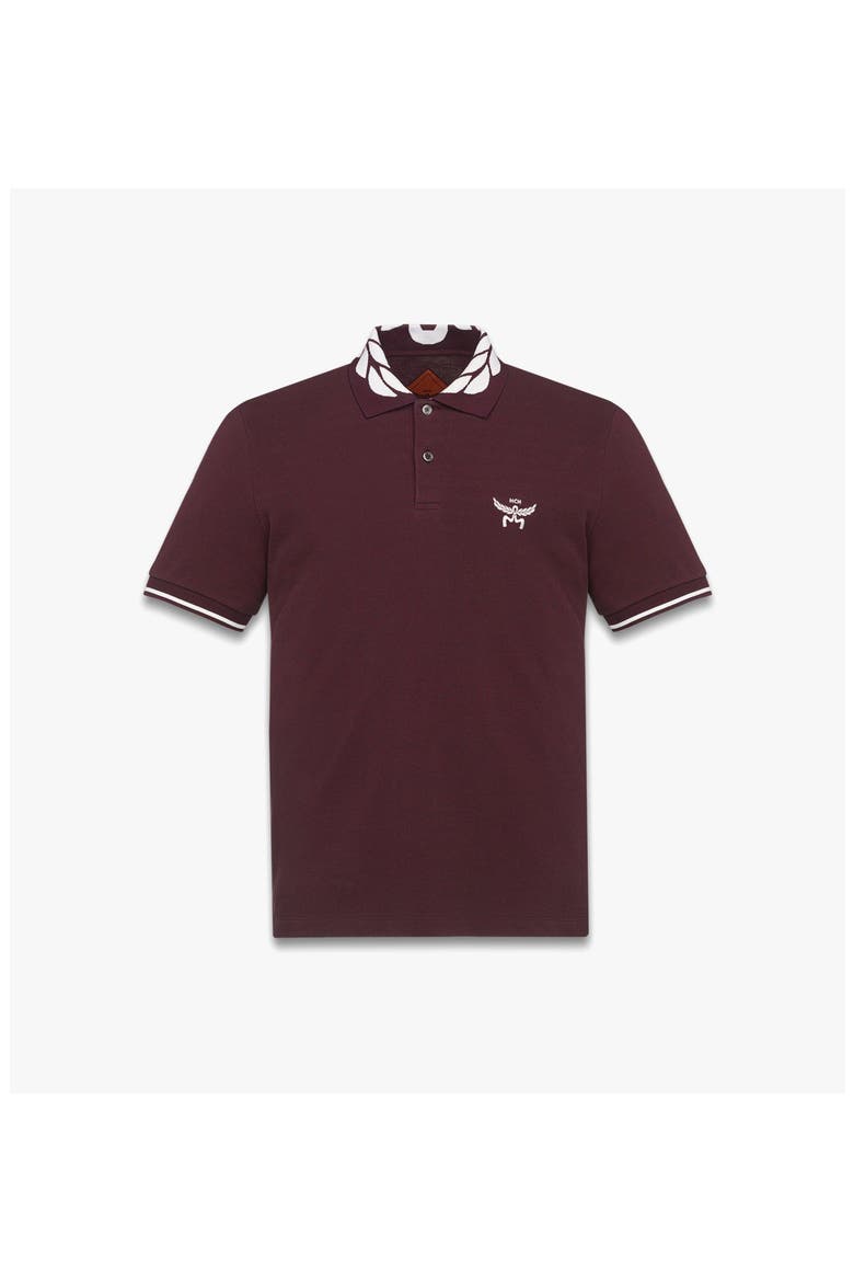Laurel Logo Piqué Polo in Organic Cotton, Main, color, Winetasting