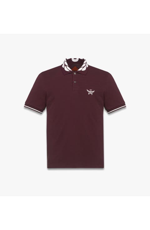 Laurel Logo Piqué Polo in Organic Cotton