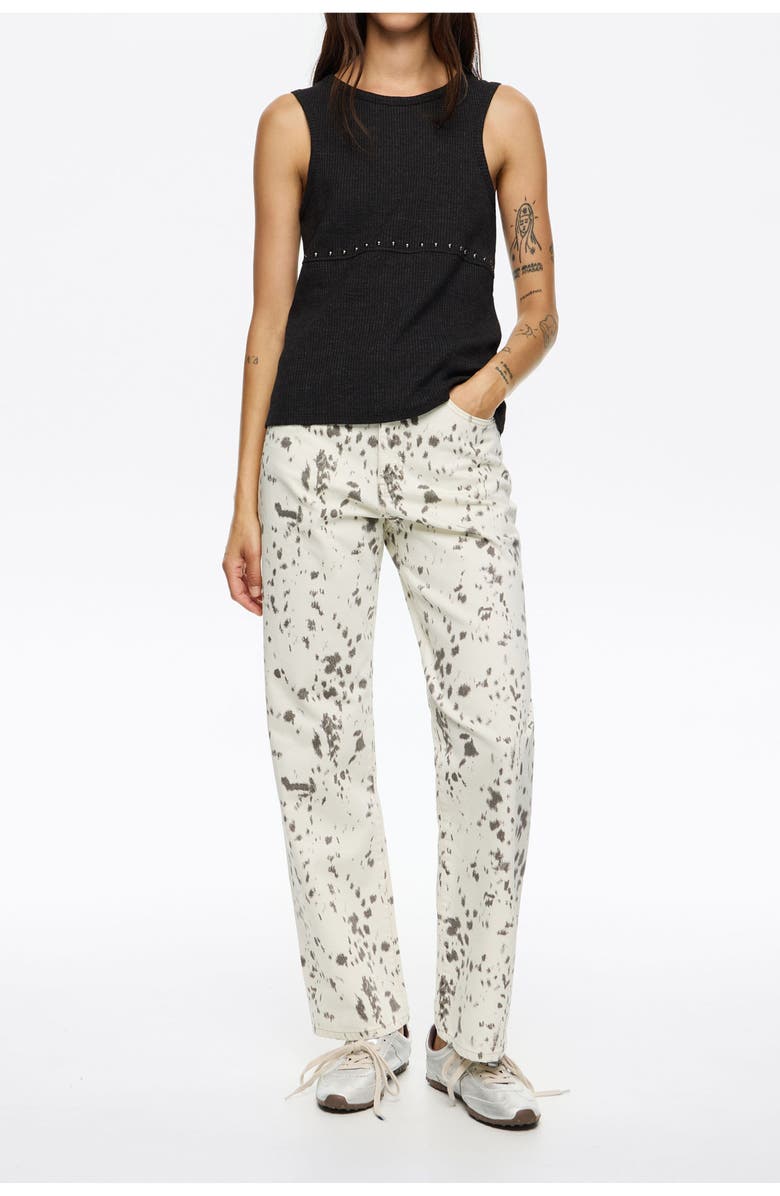 Bimba y Lola Straight Cropped - Lynx Trousers, Main, color, Lynx Ivory
