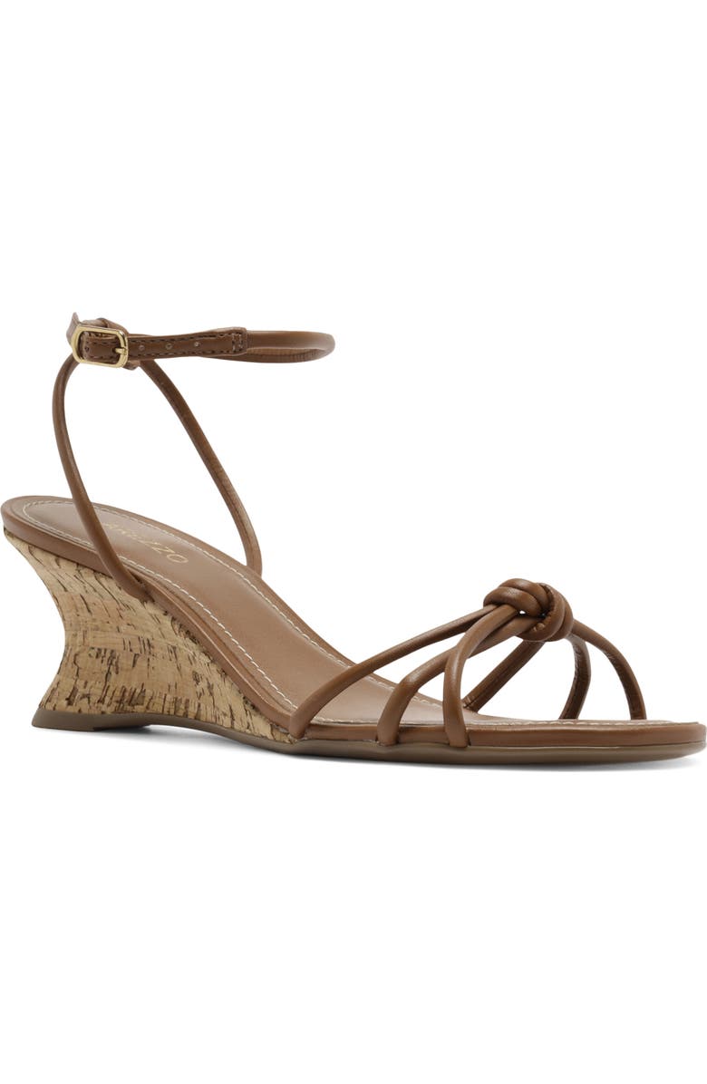 Arezzo Thara Ankle Strap Wedge Sandal, Main, color, Soul Natural