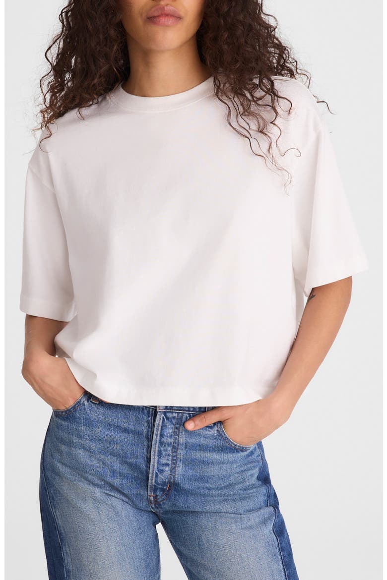 Allday Boxy Crop Cotton T-Shirt, Main, color, WHITE