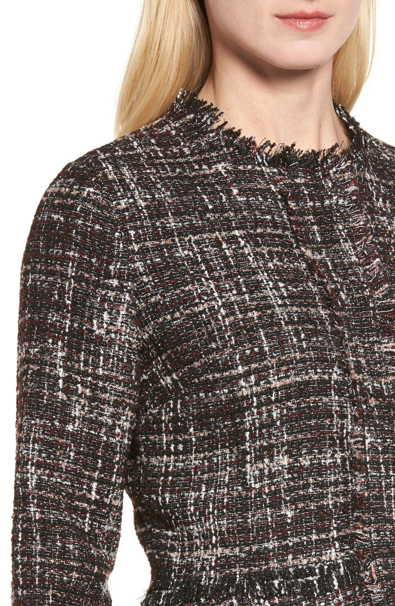 Halogen<sup>®</sup> Raw-Edge Tweed Peplum Jacket, Alternate, color,