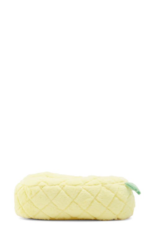 Rainbow Daze Pineapple Faux Fur Slipper In Yellow