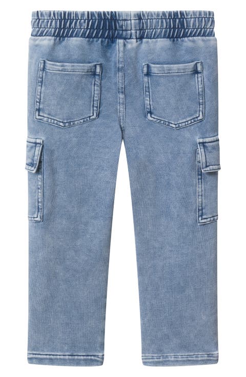 Kids' Checker Elastic Waist Cargo Jeans