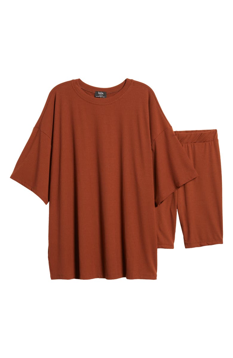 Dressed in Lala Malone Rib Oversize T-Shirt & Shorts, Main, color,