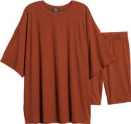 Dressed in Lala Malone Rib Oversize T-Shirt & Shorts