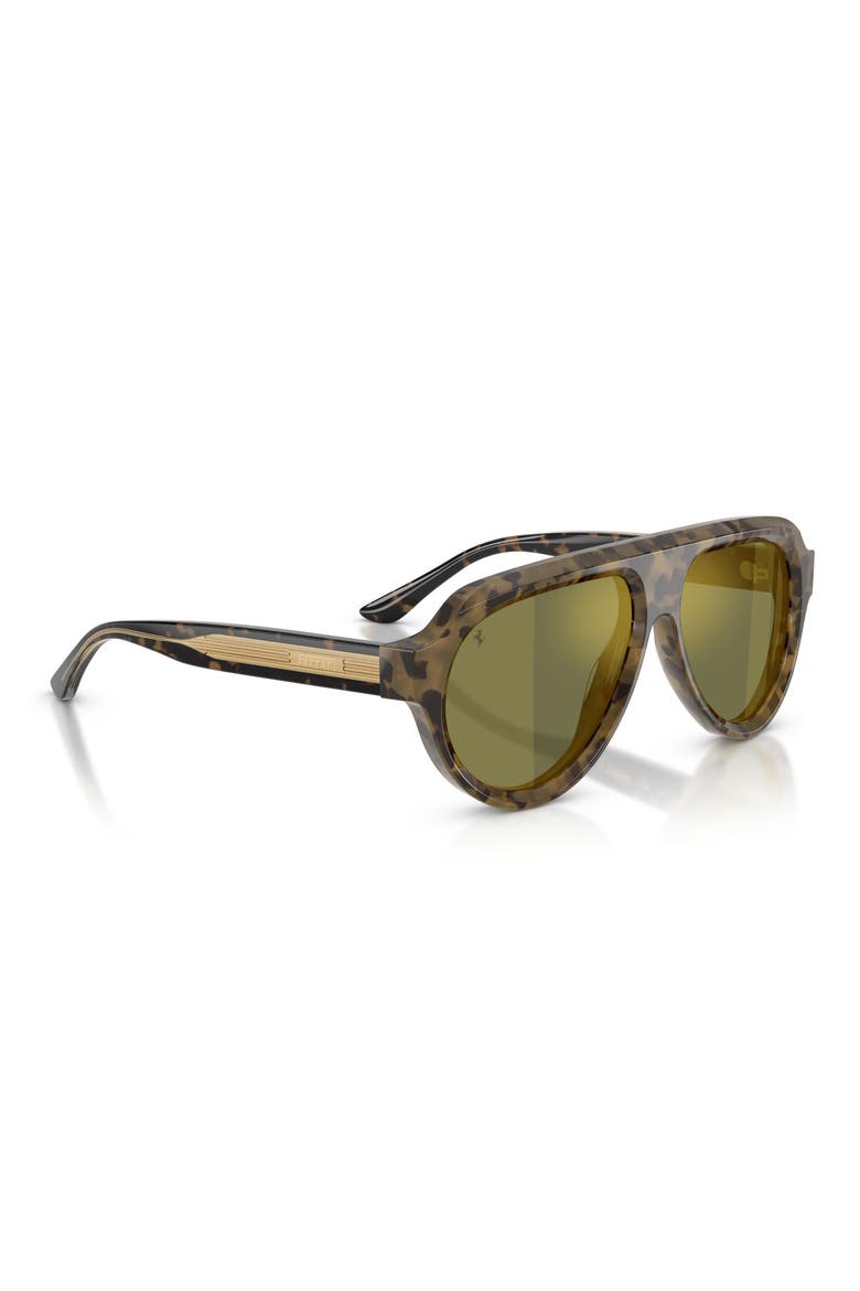 56mm Pilot Sunglasses, Alternate, color, BROWN TORTOISE / GREEN GOLD