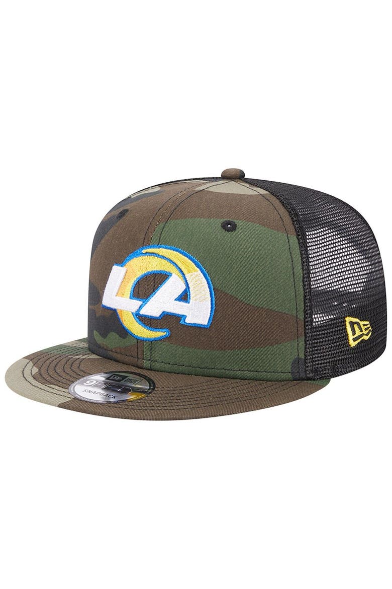 Men's New Era Camo Los Angeles Rams Classic Trucker 9FIFTY Snapback Hat, Main, color, Camo