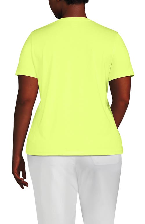Lands' End Plus Size Relaxed Supima Cotton V-neck T-shirt In Soft Limoncello Yellow