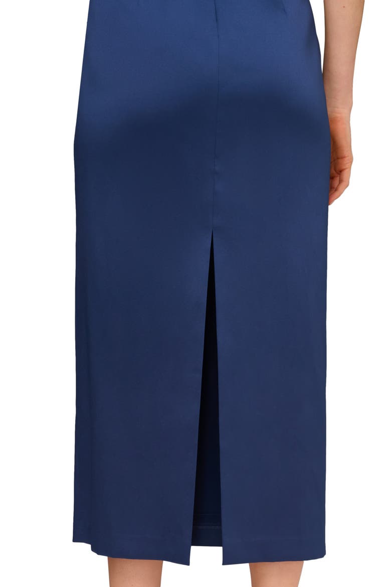 One-Shoulder Stretch Mikado Cocktail Dress, Alternate, color, NAVY