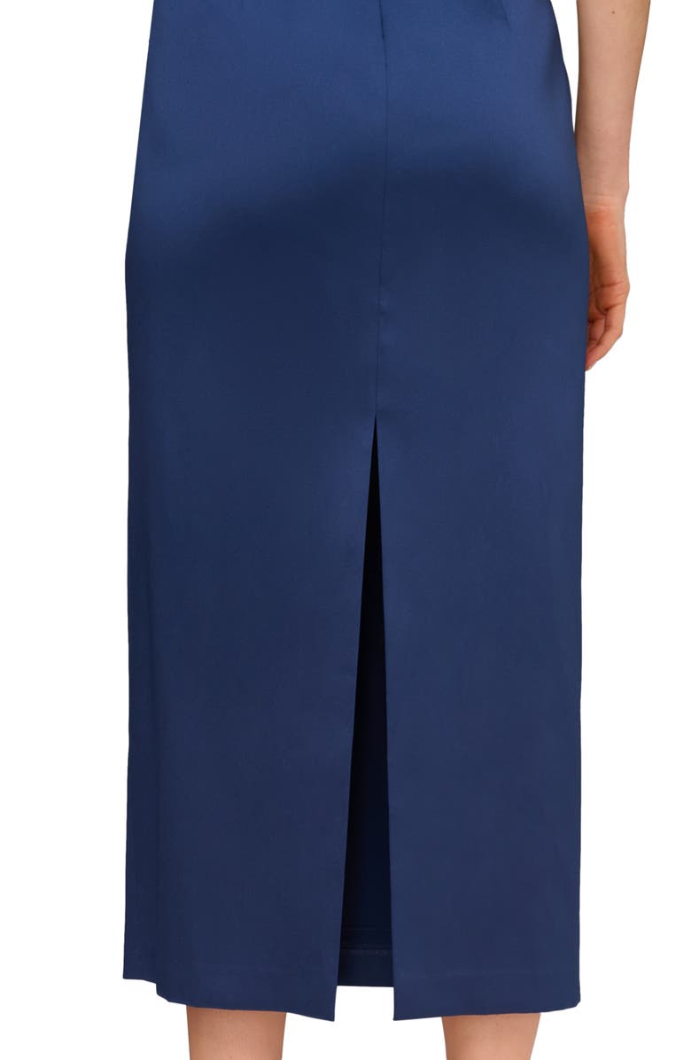 Aidan Mattox One-Shoulder Stretch Mikado Cocktail Dress, Alternate, color, Navy