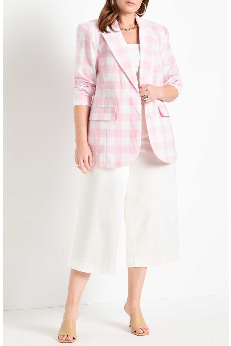 Oversize Plaid Cotton Blazer, Alternate, color, NOSEGAY/ SOFT WHITE PLAID
