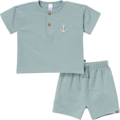 Henley Shirt and Shorts Set