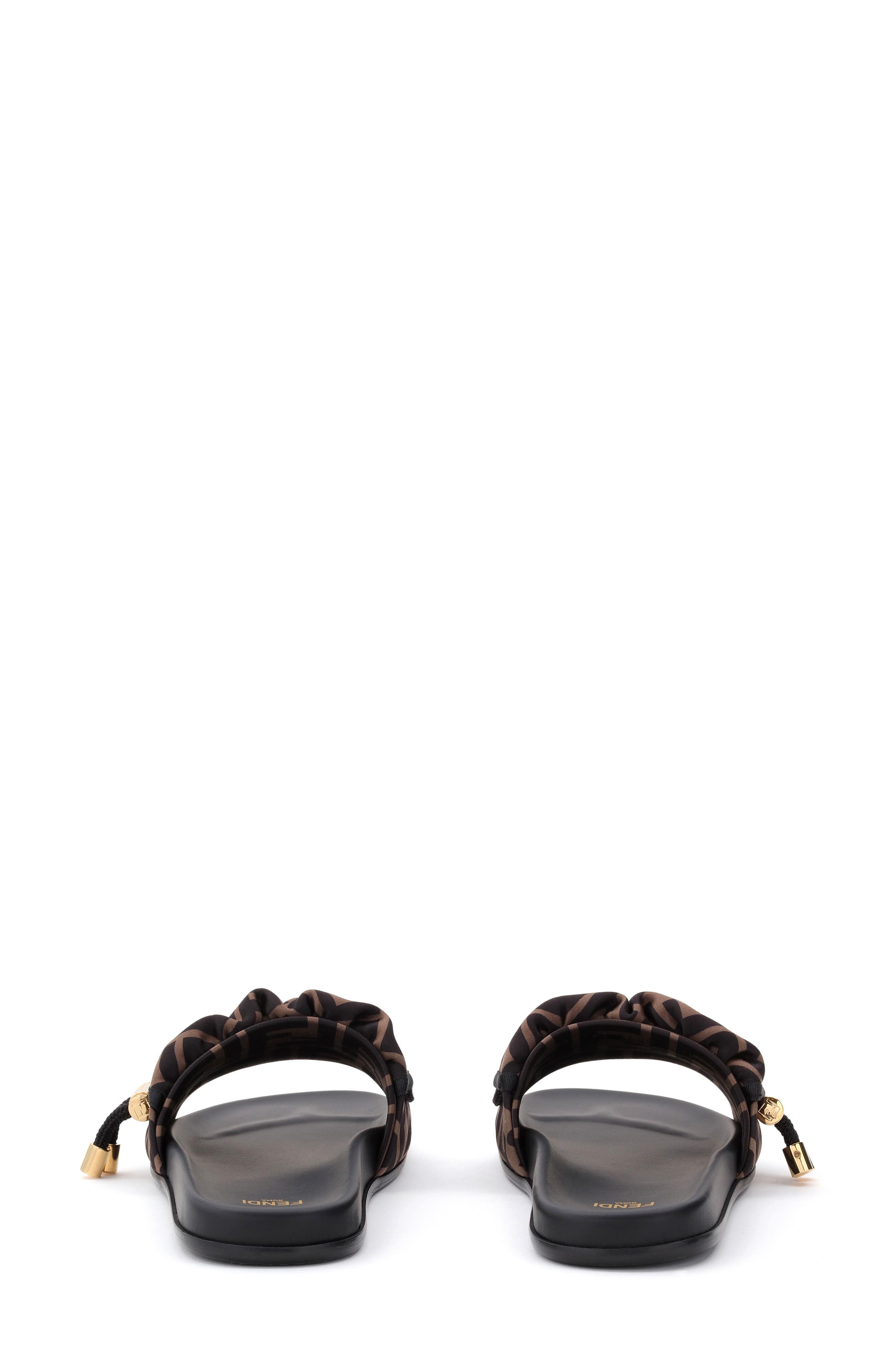 Fendi x Sarah Coleman FF Vertigo Slide Sandal, Alternate, color, Tobacco/Black