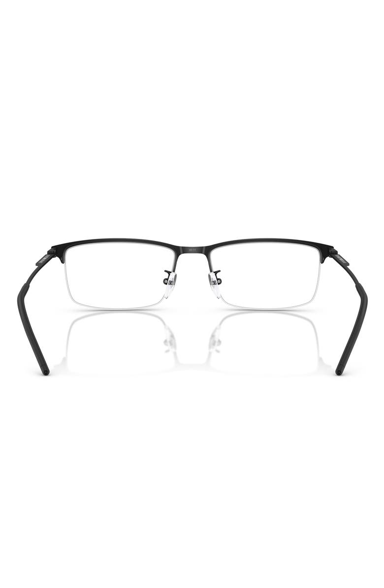 Emporio Armani 57mm Rectangle Optical Glasses, Alternate, color, Matte Black / Demo Lens
