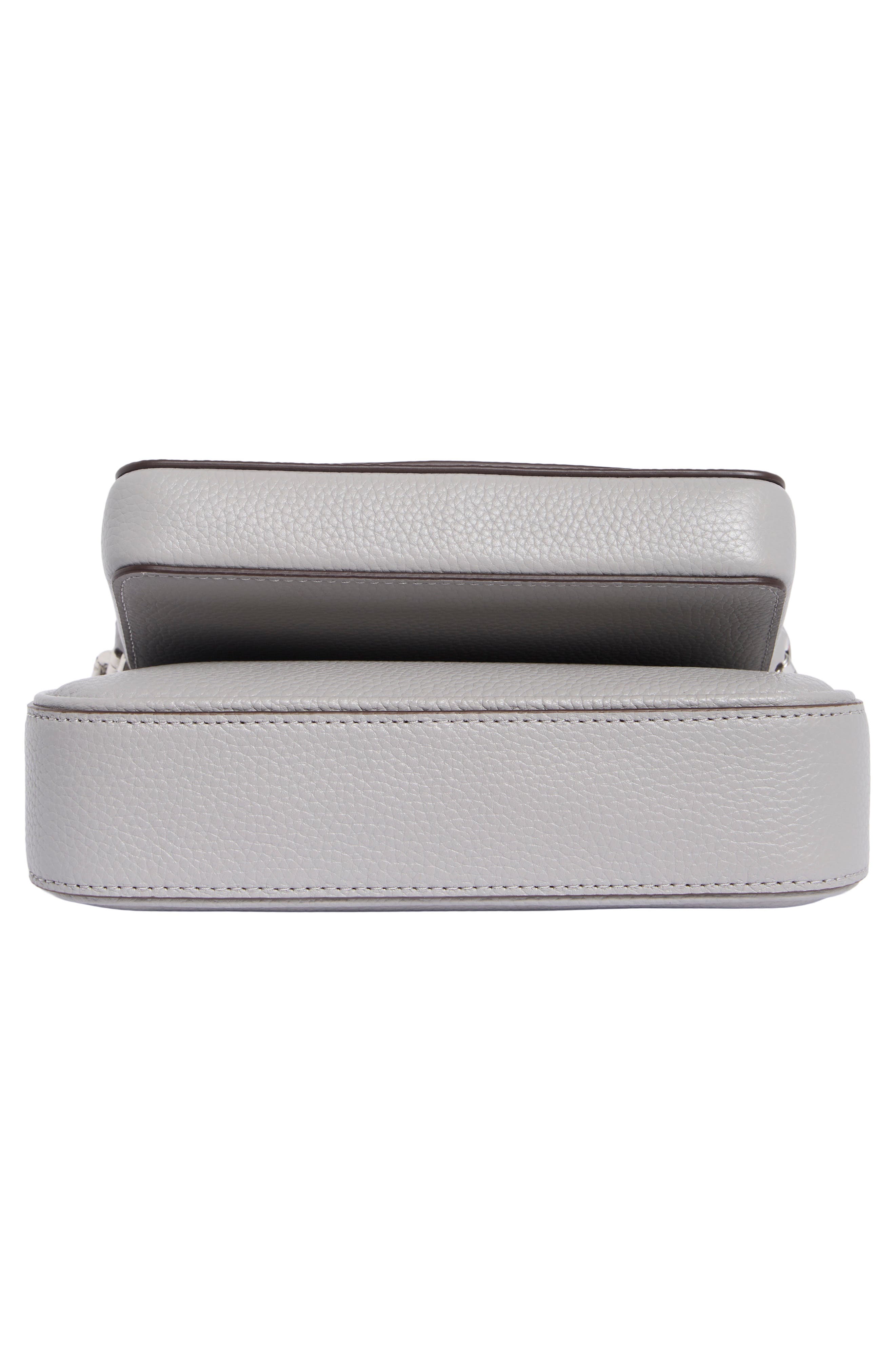 morgan double up pebbled leather crossbody bag, Alternate, color, NIMBUS GREY