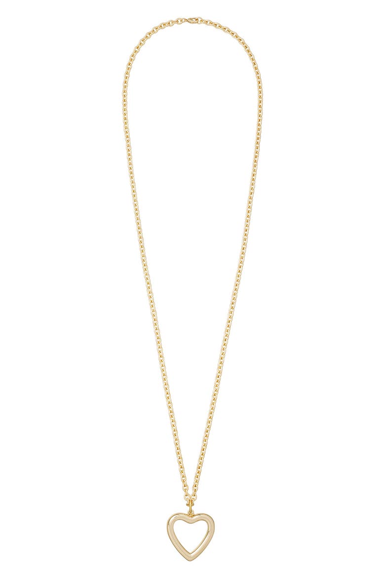 The Puffy Open Heart Necklace, Main, color, GOLD