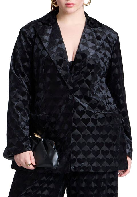 Heart Velvet Blazer (Plus Available)