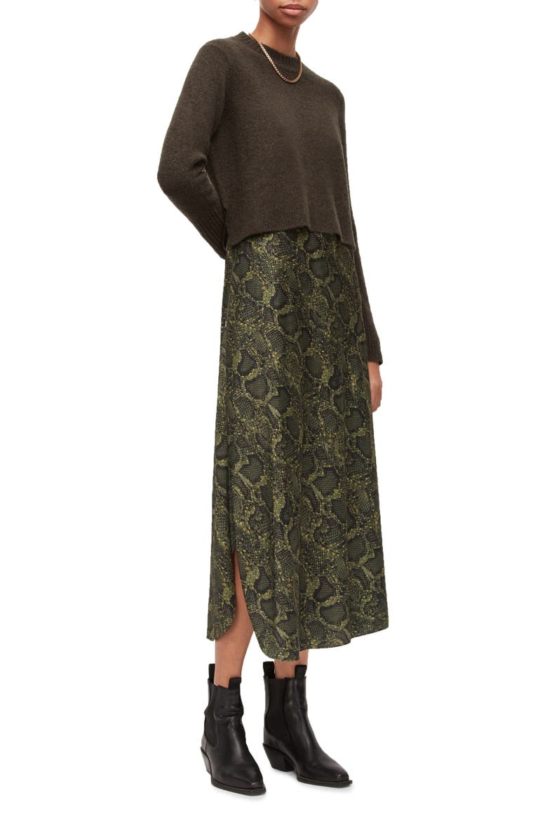 Tiana Tamora Two-Piece Sweater & Slipdress, Alternate, color, SMOKE BLACK/ KHAKI
