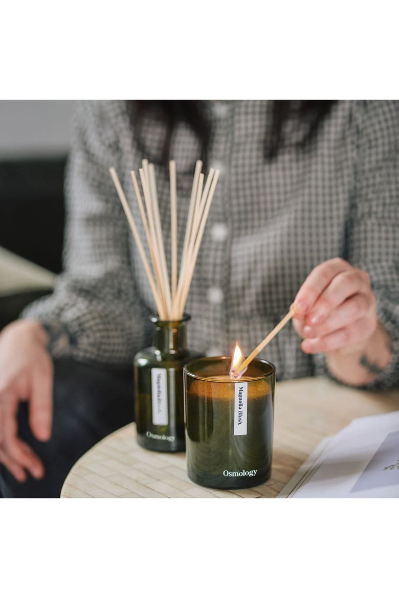 Magnolia Blush Scented Candle - Magnolia, Hibiscus, Cedarwood and Mandarin, Alternate, color, black