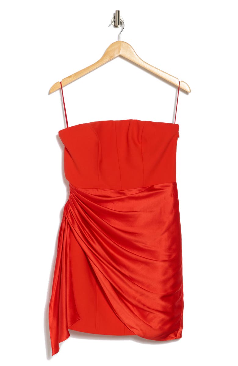 Cinq à Sept Kennith Mixed Media Strapless Dress, Alternate, color, 