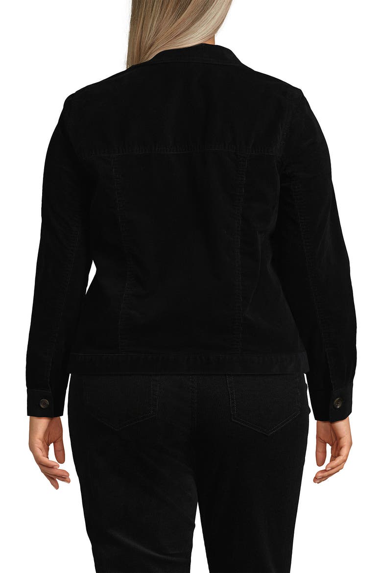 Plus Size Corduroy Cropped Button Front Jacket, Alternate, color, Black