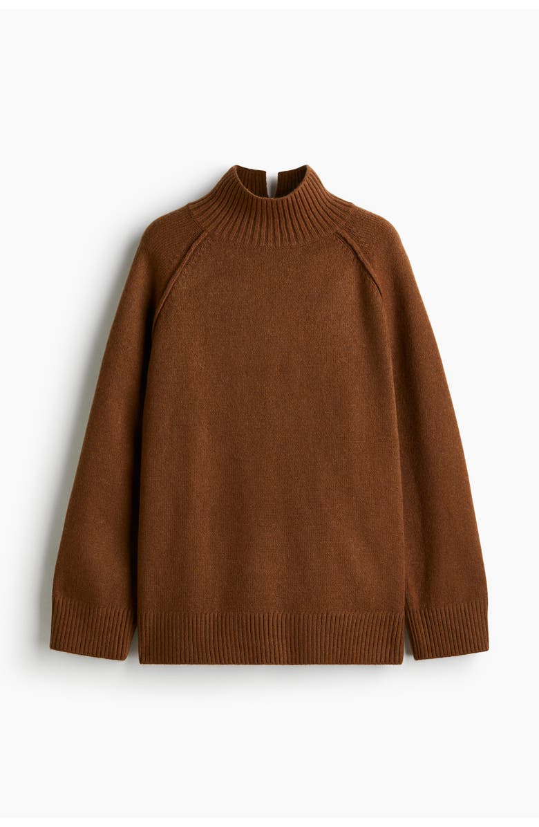 H&M Oversized Turtleneck Jumper, Main, color, Brown