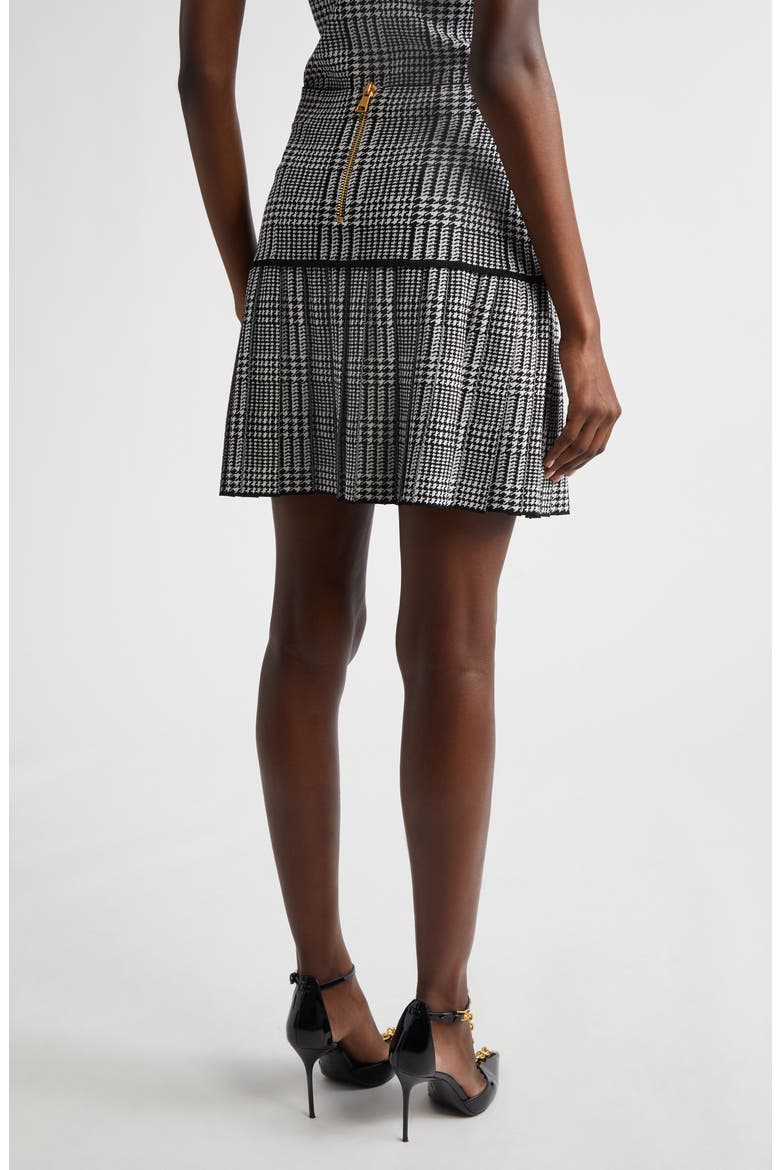 Prince of Wales Jacquard Skirt, Alternate, color, BLACK/ NATURAL