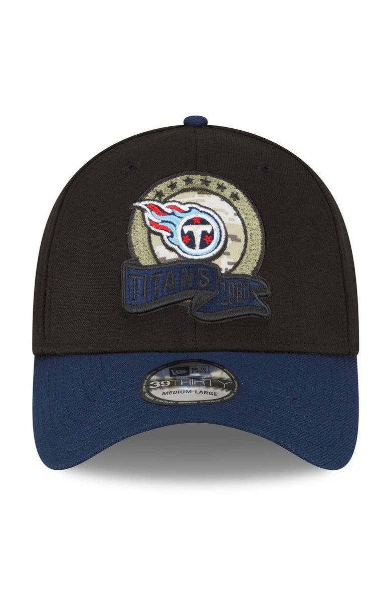 New Era Men's New Era Black/Navy Tennessee Titans 2022 Salute To Service 39THIRTY Flex Hat, Alternate, color,