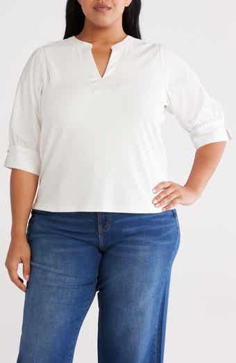 Mixed Media Puff Sleeve Top