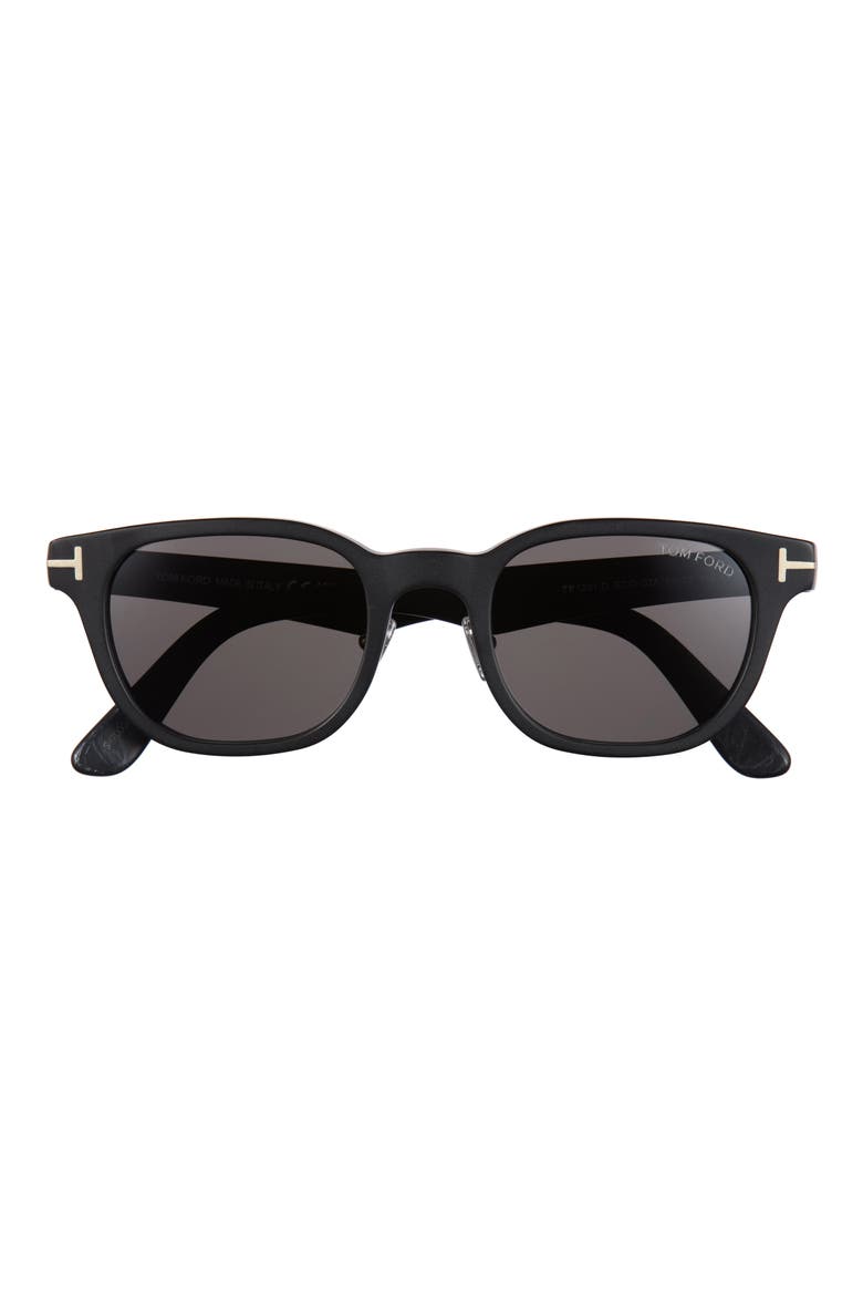 49mm Square Sunglasses, Main, color, MATTE BLACK / SMOKE