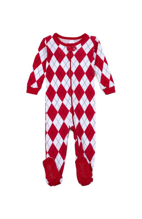 Kids Footed Printed Cotton Matching Family Holiday Pajamas, Argyles & Holiday Prints (Toddler, Little Kid & Big Kid)