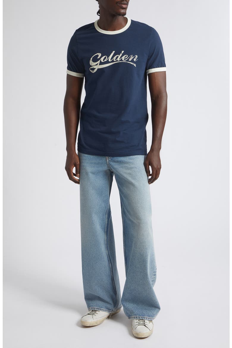 Journey Slim Fit Cotton Graphic T-Shirt, Alternate, color, BLUE/ HERITAGE WHITE