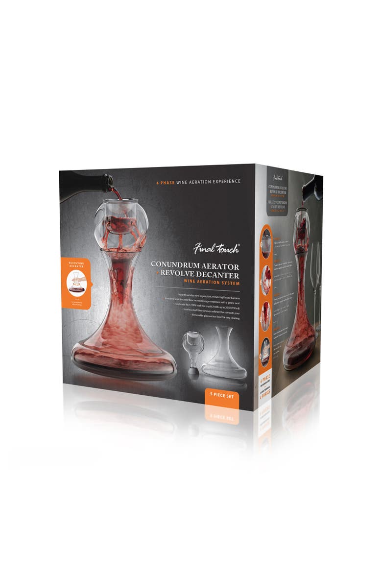 Conundrum Aerator + Revolve Decanter Wine Aeration System, Alternate, color, Clear